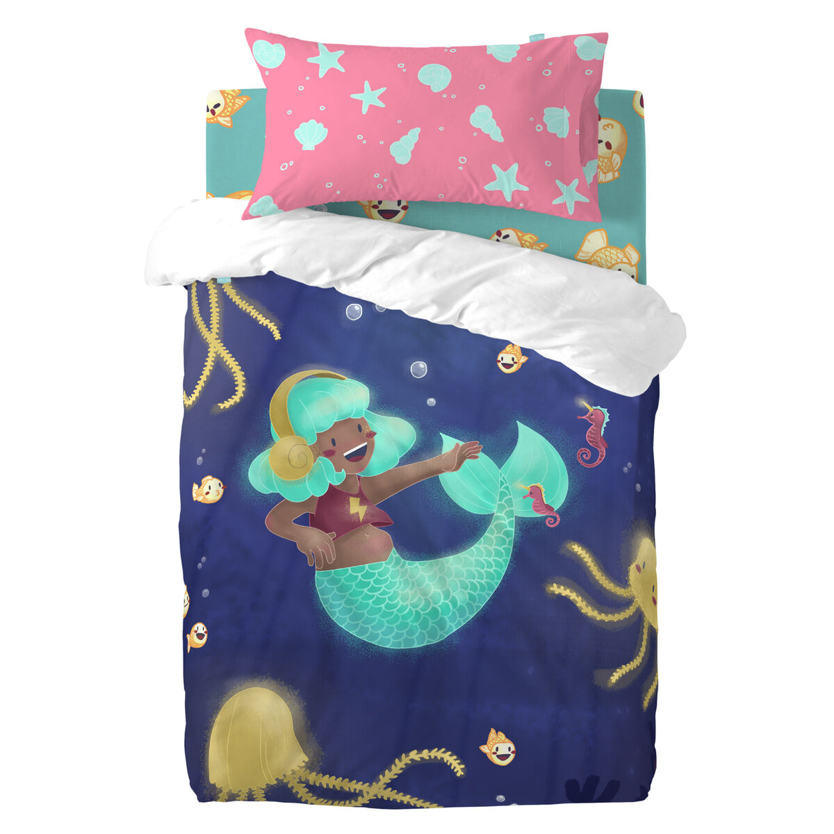 Federa HappyFriday Mr Fox Happy Mermaid Multicolore 50 x 75 cm